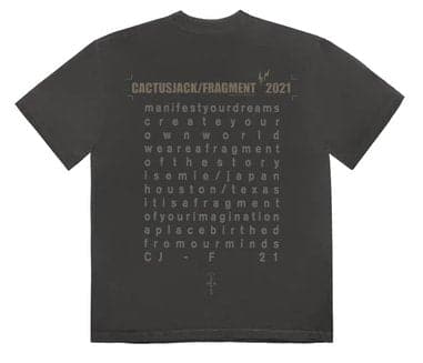 Travis Scott Cactus Jack For Fragment Create T-shirt Washed Black