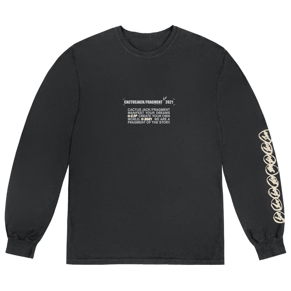 Travis Scott Cactus Jack For Fragment Logo L/S T-Shirt Washed Black – The  Magnolia Park