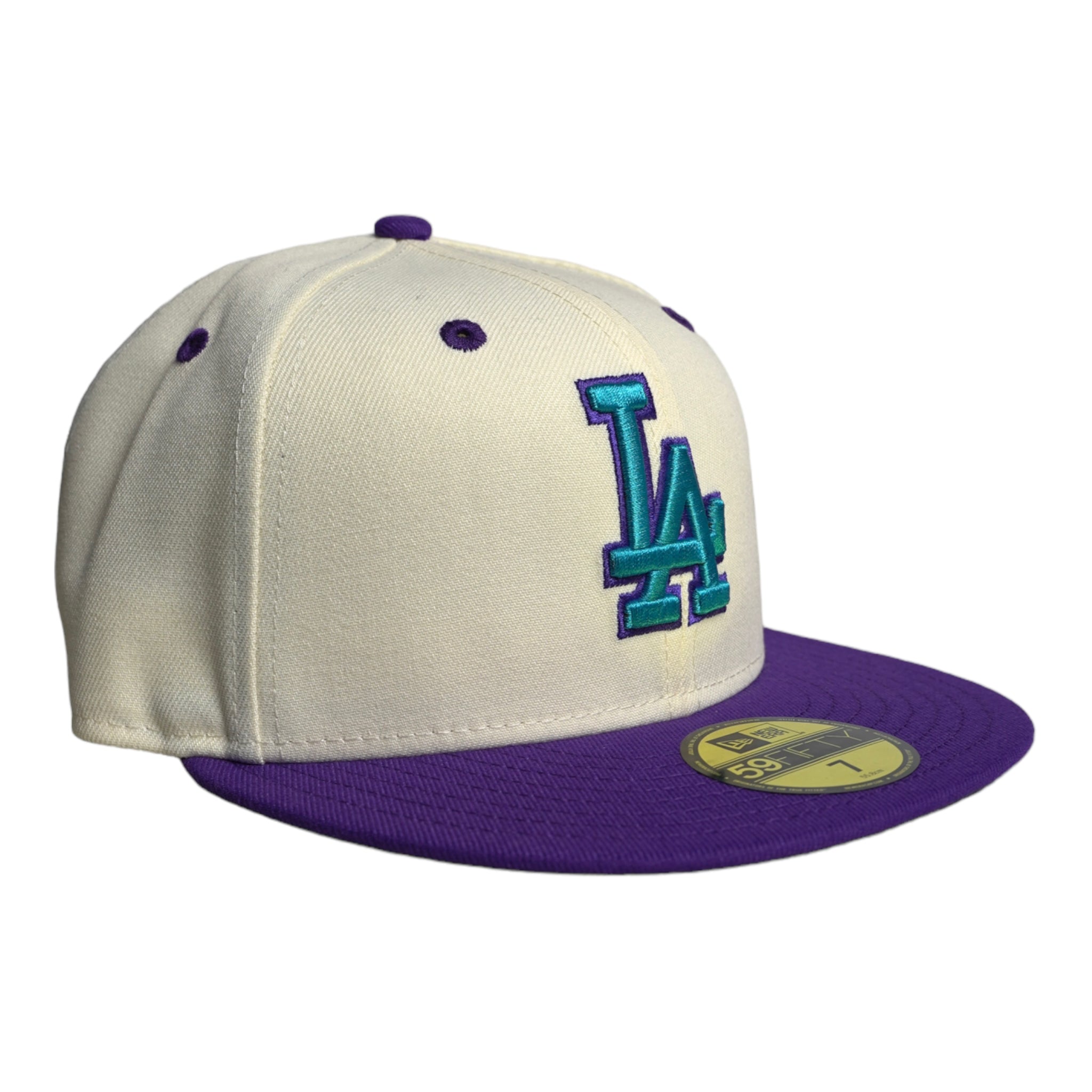 New Era Purple Los Angeles Dodgers Lime Side Patch 59FIFTY Fitted Hat