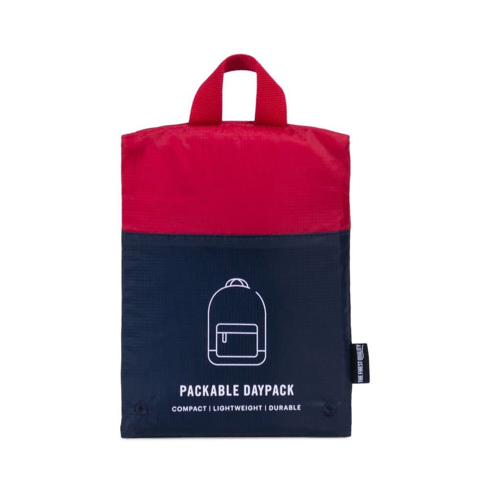 HERSCHEL - PACKABLE DAYPACK POLY (NAVY/RED) - The Magnolia Park