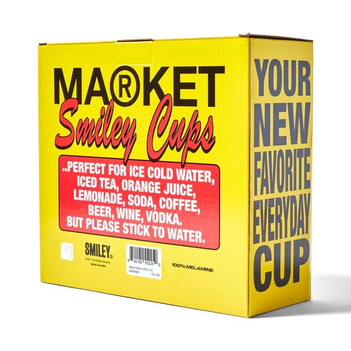 Market Smiley Mug 4 Piece Set - Yellow - The Magnolia Park