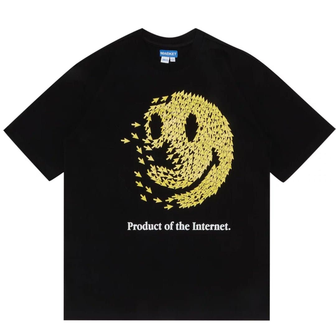 MARKET - SMILEY PRODUCT OF THE INTERNET T-SHIRT (BLACK) - The Magnolia Park