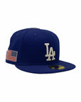 NEW ERA 59FIFTY - LOS ANGELES DODGERS SWAROVSKI FLAG FITTED CAP (DARK ROYAL) - The Magnolia Park