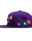NEW ERA - 59FIFTY LOS ANGELES LAKERS / FLOWER POWER FITTED CAP / PINK UNDERBRIM (PURPLE) - The Magnolia Park